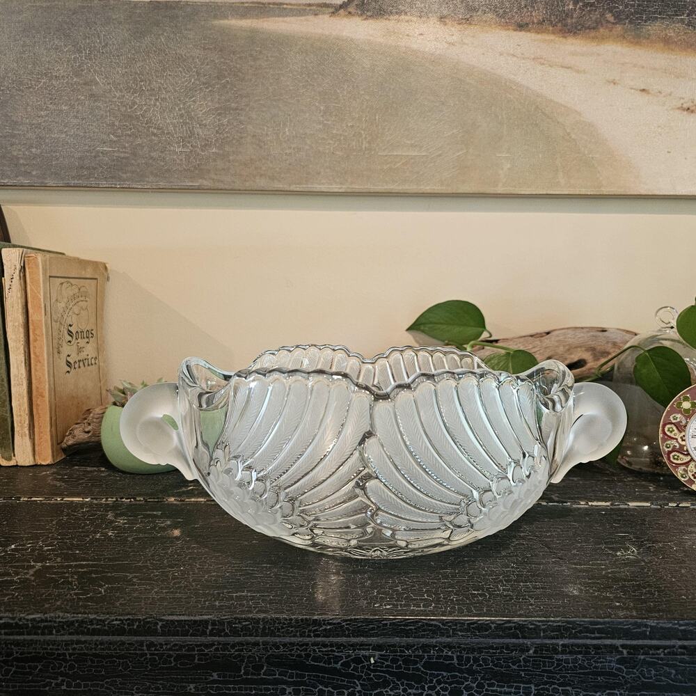 Mikasa Walther Crystal Swan Serving Bowl - West Germany 1970-1980